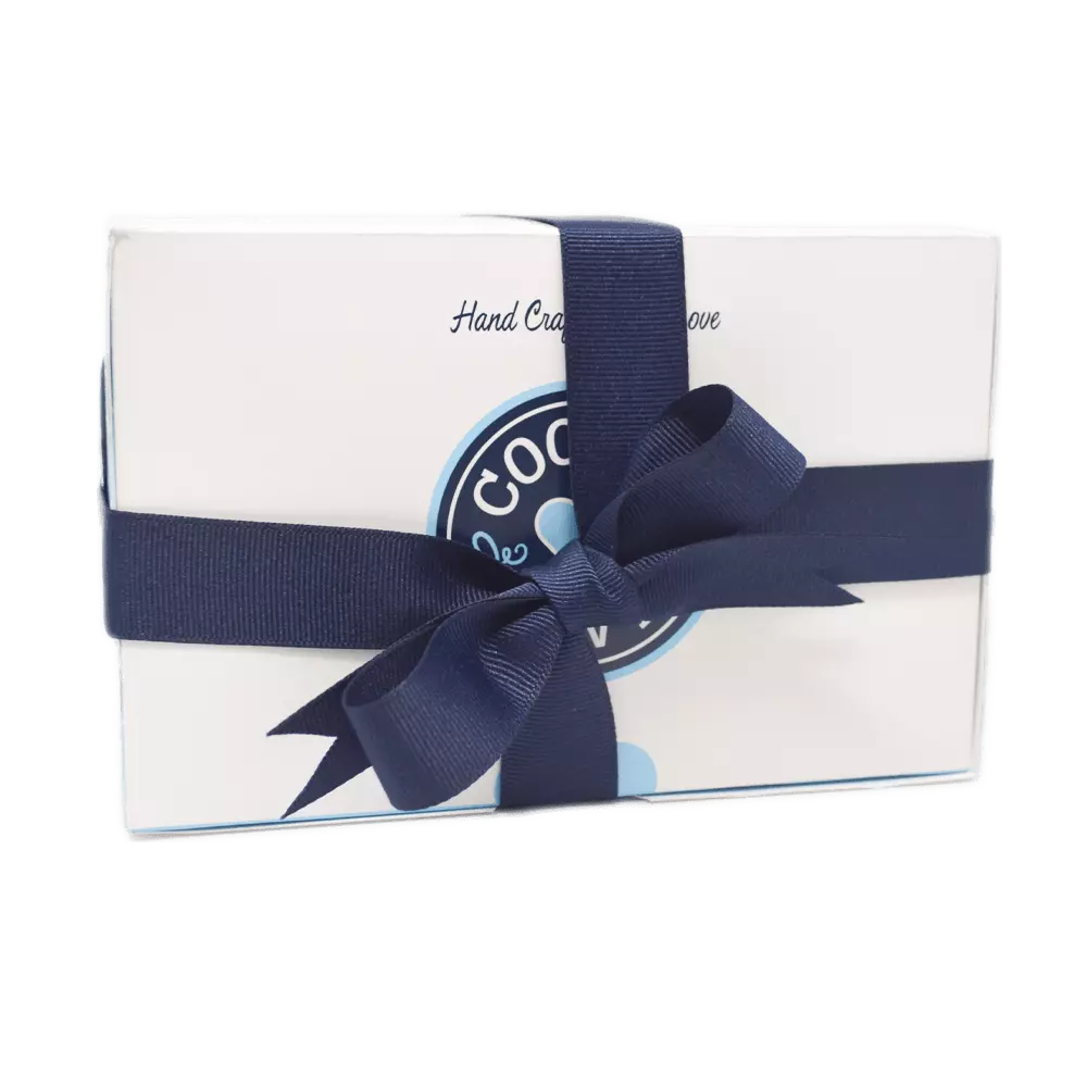 Dark Blue Ribbon Cookie Gift Box